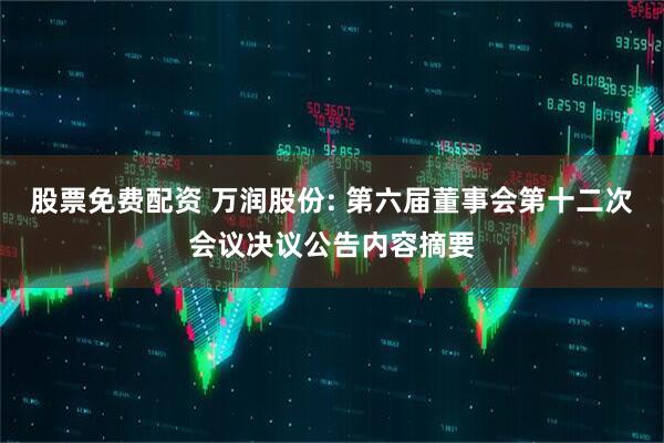 股票免费配资 万润股份: 第六届董事会第十二次会议决议公告内容摘要