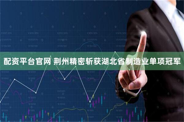 配资平台官网 荆州精密斩获湖北省制造业单项冠军